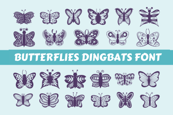 Butterflies: A Whimsical Dingbats Font for Creative Projects