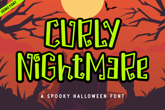 Curly Nightmare Demo Font: A Spooky Halloween Typeface