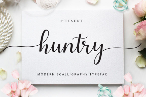 Huntry Font: Bold, Romantic Handwritten Typography